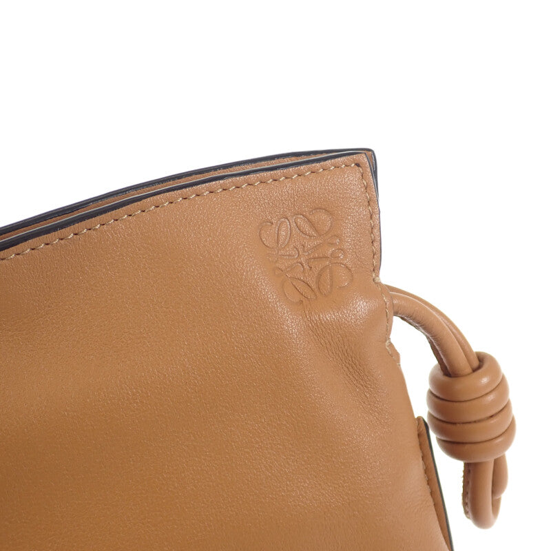 LOEWE 羅威 Flamenco Clutch Nano A411FC6X01 兩用手拿包 肩背包 小牛皮 暖沙色 女士【二手】【A級品】