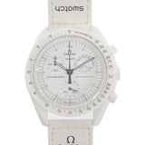 オメガ OMEGA スウォッチ SWATCH ミッショントゥザムーンフェイズ スヌーピー SO33W700 腕時計 セラミック ナイロン クオーツ ホワイト文字盤 メンズ【中古】【Sランク】