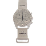オメガ OMEGA スウォッチ SWATCH ミッショントゥザムーンフェイズ スヌーピー SO33W700 腕時計 セラミック ナイロン クオーツ ホワイト文字盤 メンズ【中古】【Sランク】