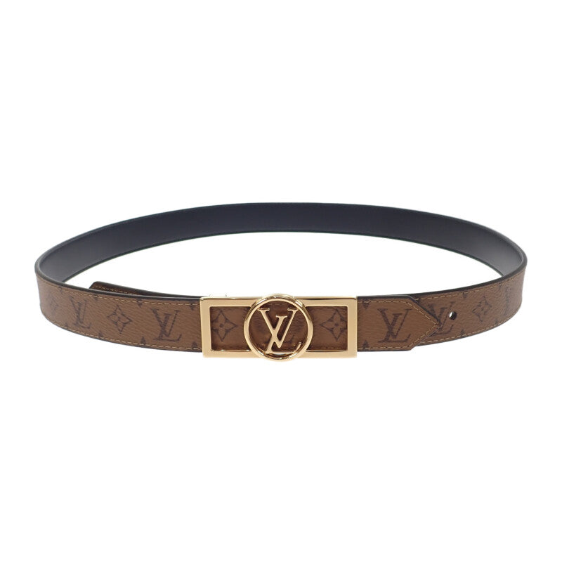 ルイヴィトン LOUIS VUITTON ドーフィーヌ25MM リバーシブル 85 M0203V モノグラム ベルト レザー ブラウン ブラック ゴールド金具 レディース【中古】【Aランク】