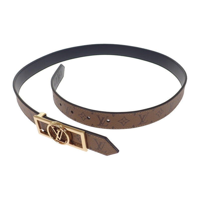 ルイヴィトン LOUIS VUITTON ドーフィーヌ25MM リバーシブル 85 M0203V モノグラム ベルト レザー ブラウン ブラック ゴールド金具 レディース【中古】【Aランク】