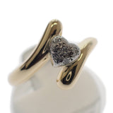 ミキモト MIKIMOTO ハート モチーフ 指輪 11号 リング K18イエローゴールド Pt950プラチナ ダイヤモンド レディース【中古】【Aランク】