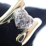 ミキモト MIKIMOTO ハート モチーフ 指輪 11号 リング K18イエローゴールド Pt950プラチナ ダイヤモンド レディース【中古】【Aランク】