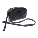 グッチ GUCCI GGマーモント スモール 447632_DTDHV_1000 ショルダーバッグ レザー ブラック ブラック金具 レディース【中古】【Aランク】