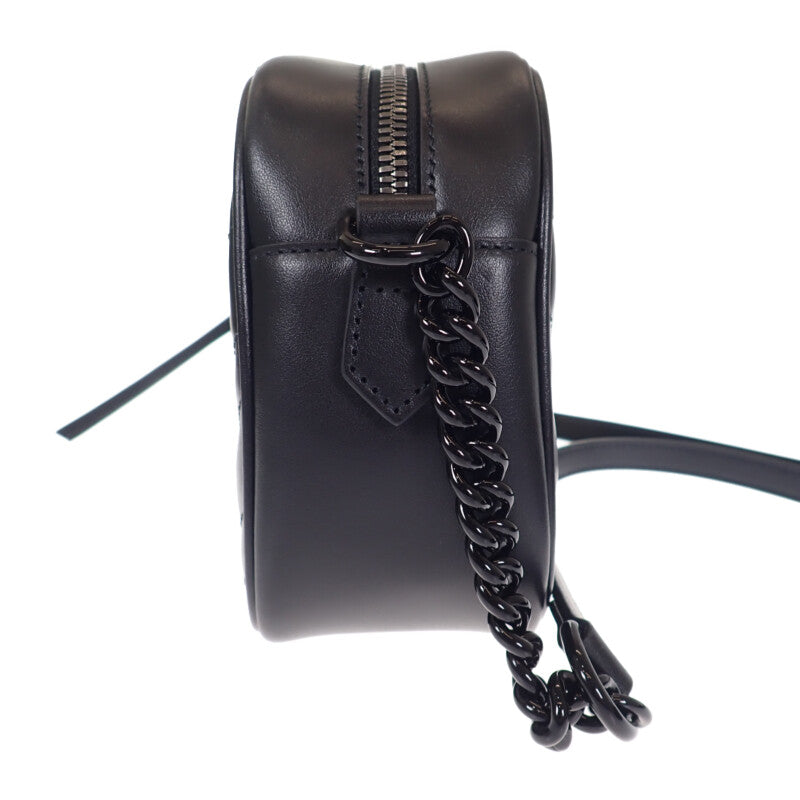 グッチ GUCCI GGマーモント スモール 447632_DTDHV_1000 ショルダーバッグ レザー ブラック ブラック金具 レディース【中古】【Aランク】