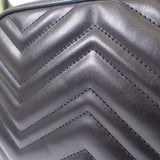 グッチ GUCCI GGマーモント スモール 447632_DTDHV_1000 ショルダーバッグ レザー ブラック ブラック金具 レディース【中古】【Aランク】