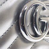 グッチ GUCCI GGマーモント スモール 447632_DTDHV_1000 ショルダーバッグ レザー ブラック ブラック金具 レディース【中古】【Aランク】