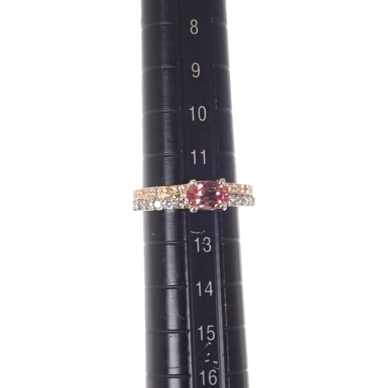 【中古】 デザインジュエリー ピンクサファイヤ リング K18ゴールド Pt900プラチナ 12号 ピンクサファイヤ ダイヤモンド レディース【Aランク】