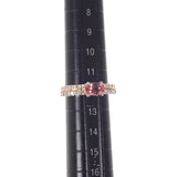 【中古】 デザインジュエリー ピンクサファイヤ リング K18ゴールド Pt900プラチナ 12号 ピンクサファイヤ ダイヤモンド レディース【Aランク】