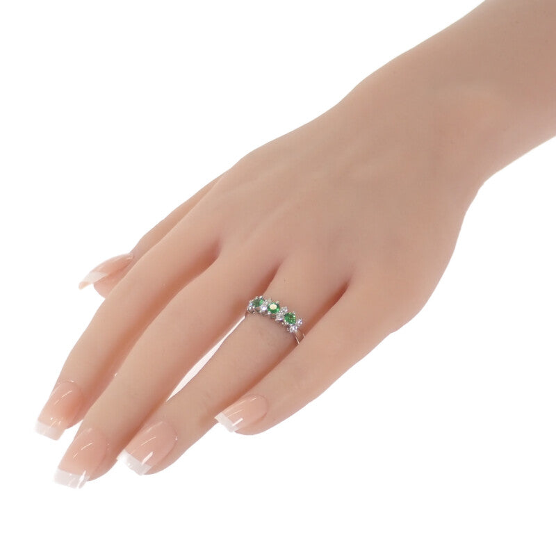 デザインジュエリー 12号 リング Pt900プラチナ ツァボライト ダイヤモンド レディース【中古】【Aランク】