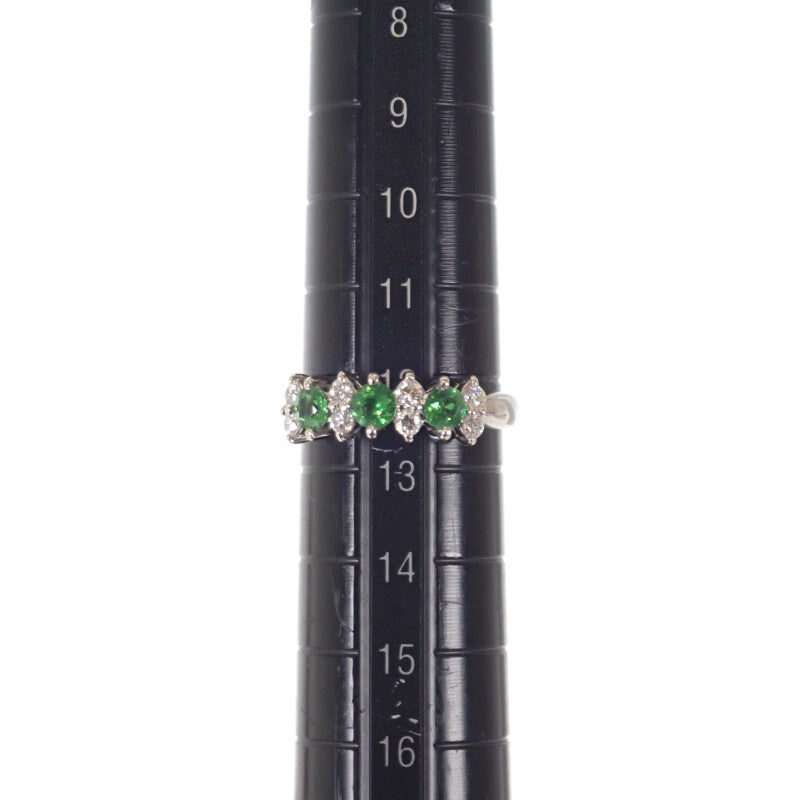 デザインジュエリー 12号 リング Pt900プラチナ ツァボライト ダイヤモンド レディース【中古】【Aランク】