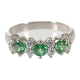 【中古】 デザインジュエリー リング Pt900プラチナ 12号 ツァボライト ダイヤモンド レディース【Aランク】