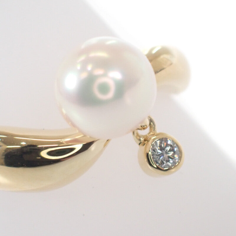 ミキモト MIKIMOTO アコヤ真珠 11号 リング K18イエローゴールド ダイヤモンド パール レディース【中古】【Aランク】