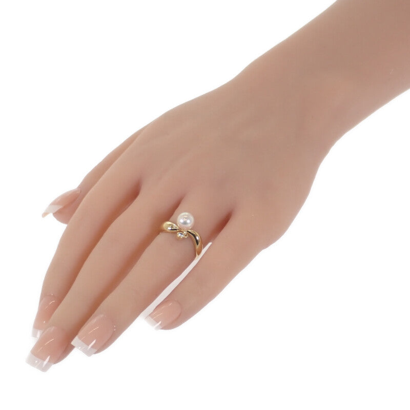 ミキモト MIKIMOTO アコヤ真珠 11号 リング K18イエローゴールド ダイヤモンド パール レディース【中古】【Aランク】