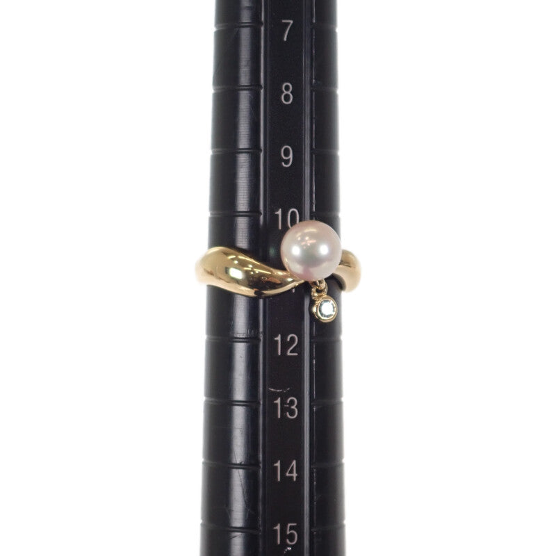 ミキモト MIKIMOTO アコヤ真珠 11号 リング K18イエローゴールド ダイヤモンド パール レディース【中古】【Aランク】