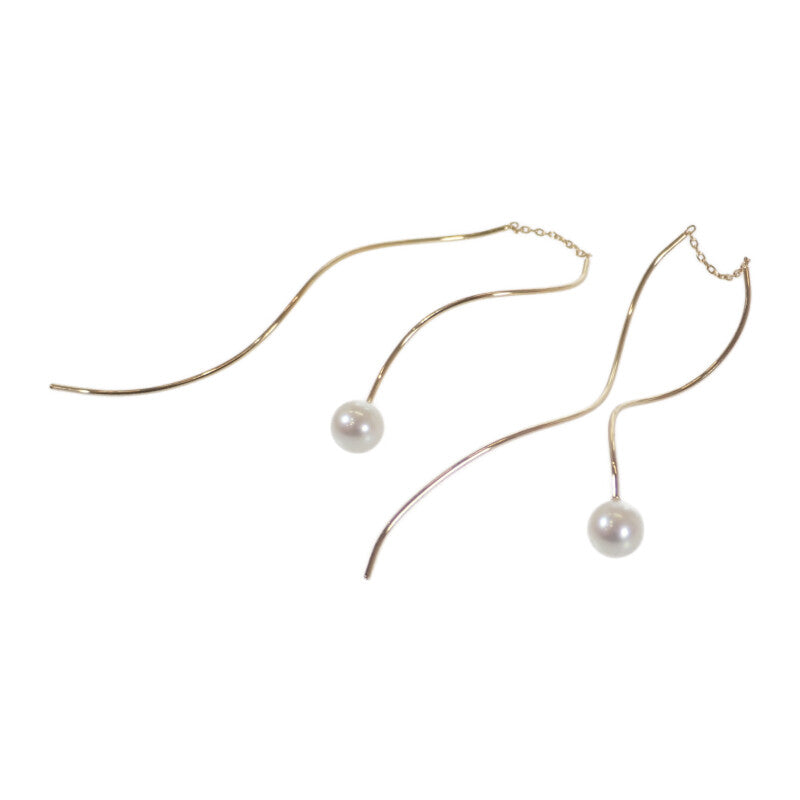 タサキ TASAKI 淡水真珠イヤリング ピアス EC-3679-18KYG ピアス K18イエローゴールド パール レディース【中古】【Aランク】