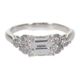 デザインジュエリー エメラルドカット 指輪 12号 リング Pt900プラチナ ダイヤモンド レディース【中古】【Aランク】