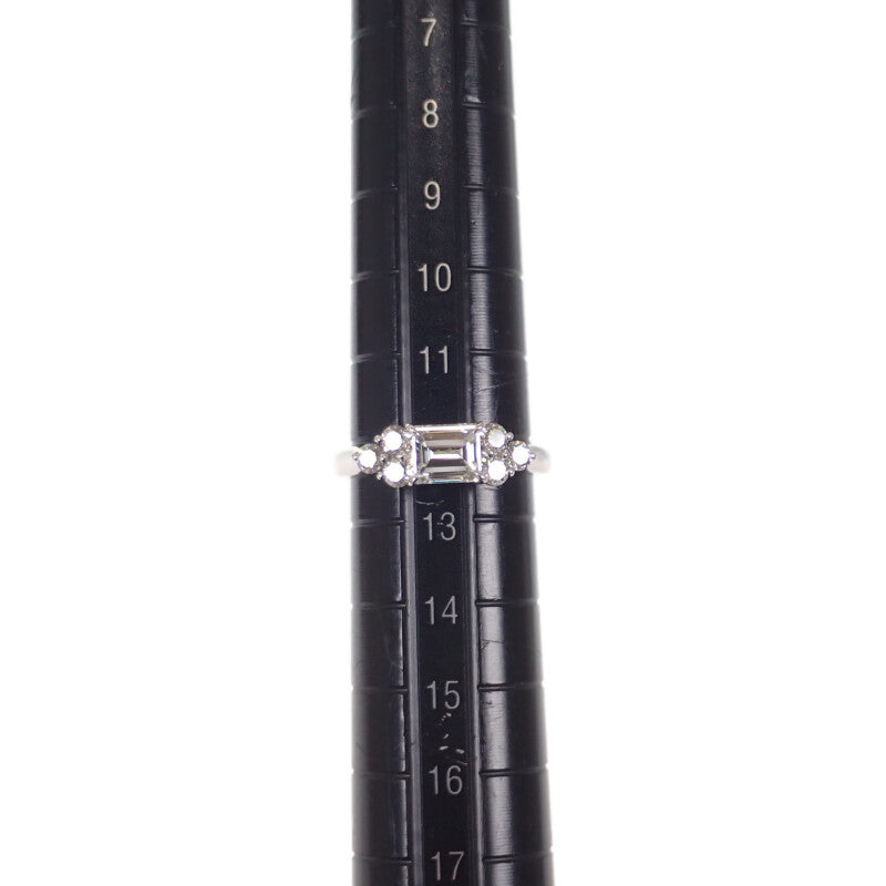デザインジュエリー エメラルドカット 指輪 12号 リング Pt900プラチナ ダイヤモンド レディース【中古】【Aランク】