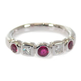 【中古】 デザインジュエリー リング K18ホワイトゴールド ダイヤモンド ルビー 12号 レディース【Aランク】