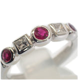 【中古】 デザインジュエリー リング K18ホワイトゴールド ダイヤモンド ルビー 12号 レディース【Aランク】