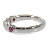 【中古】 デザインジュエリー リング K18ホワイトゴールド ダイヤモンド ルビー 12号 レディース【Aランク】