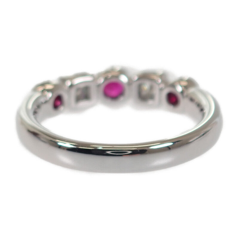 デザインジュエリー リング K18ホワイトゴールド ダイヤモンド ルビー 12号 レディース【中古】【Aランク】