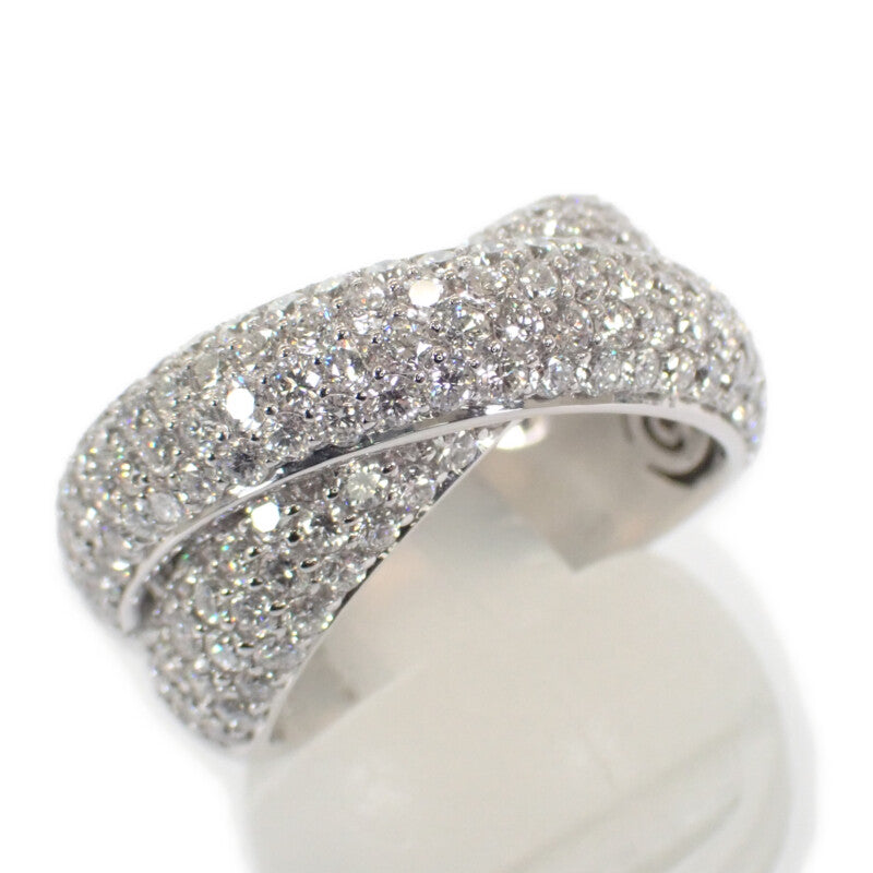 デザイン ジュエリー パヴェ 14号 リング K18ホワイトゴールド ダイヤモンド レディース【中古】【Aランク】