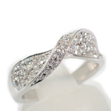 【中古】 デザインジュエリー ツイスト リング Pt900プラチナ ダイヤモンド 11.5号 レディース【Aランク】