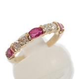 デザインジュエリー リング K18イエローゴールド 11号 ダイヤモンド ルビー レディース【中古】【Aランク】