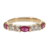 デザインジュエリー リング K18イエローゴールド 11号 ダイヤモンド ルビー レディース【中古】【Aランク】