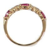 デザインジュエリー リング K18イエローゴールド 11号 ダイヤモンド ルビー レディース【中古】【Aランク】