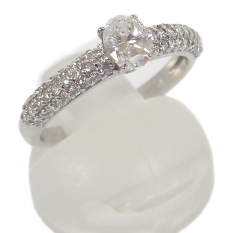 デザインジュエリー オーバルカット 指輪 リング Pt900プラチナ ダイヤモンド ダイヤモンド 13号 レディース【中古】【Aランク】