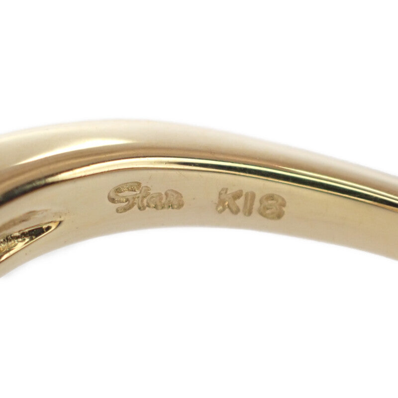 STAR JEWELRY 星珠寶 三連珍珠 13號 戒指 K18黃金 珍珠 鑽石 女士【中古品】【A級】