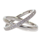ミキモト MIKIMOTO クロスダイヤ 11.5号 リング K18ホワイトゴールド ダイヤモンド レディース【中古】【Aランク】