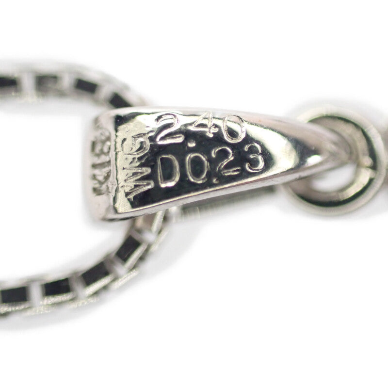 【中古】 デザイン ジュエリー ティアドロップ ネックレス K18ホワイトゴールド ブラックオパール ダイヤモンド レディース【Aランク】