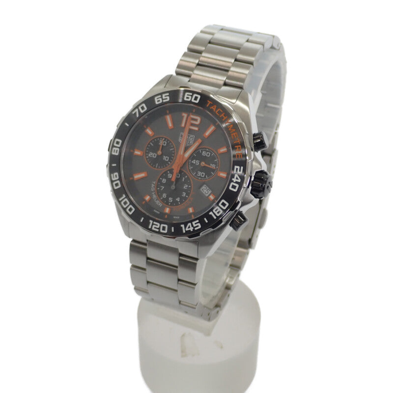 タグホイヤー TAG HEUER フォーミュラ1 クロノグラフ CAZ101AH.BA0842 腕時計 ステンレススチール シルバー クオーツ グレー文字盤 メンズ【中古】【Aランク】