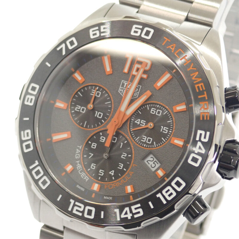 タグホイヤー TAG HEUER フォーミュラ1 クロノグラフ CAZ101AH.BA0842 腕時計 ステンレススチール クオーツ グレー文字盤 メンズ【中古】【Aランク】