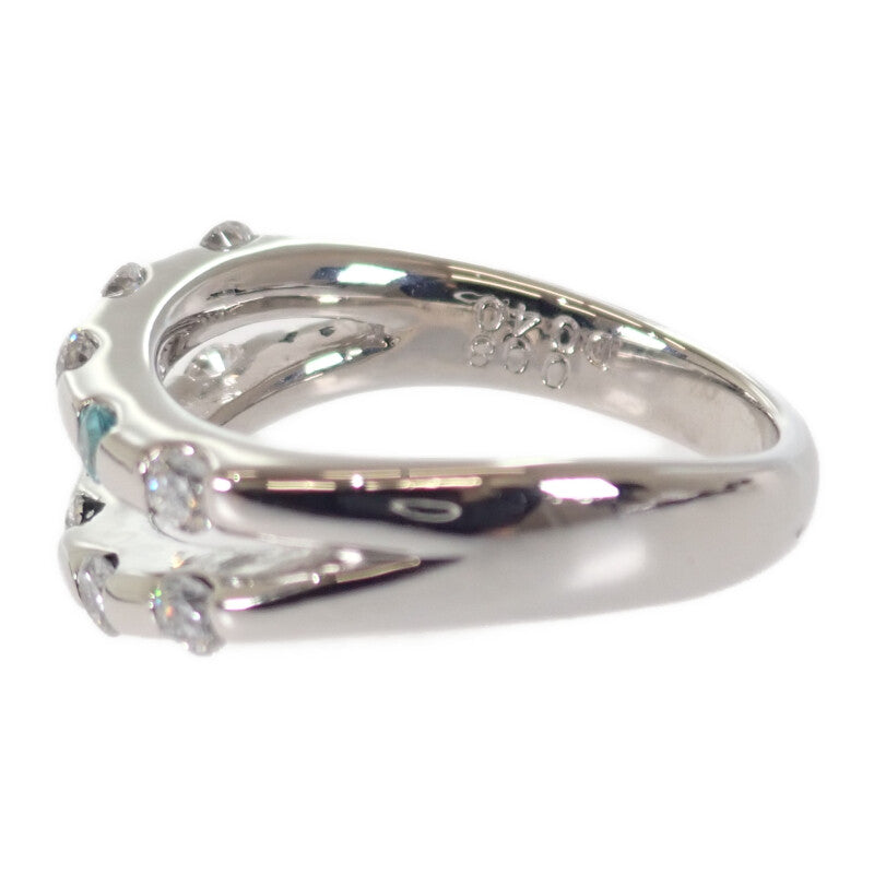 デザイン ジュエリー 12号 リング Pt900プラチナ ダイヤモンド パライバトルマリン レディース【中古】【Aランク】