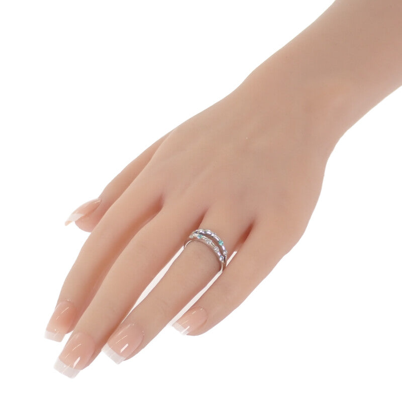 デザイン ジュエリー 12号 リング Pt900プラチナ ダイヤモンド パライバトルマリン レディース【中古】【Aランク】