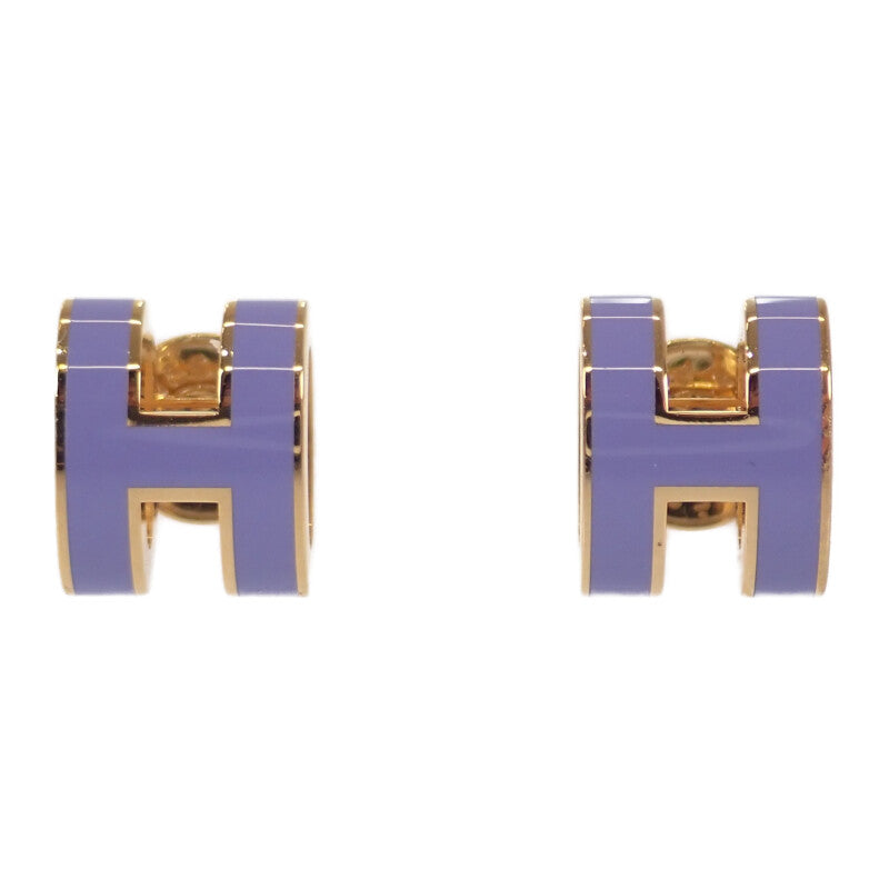エルメス HERMES ミニ ポップ アッシュ H ピアス メタル リラ パープル 