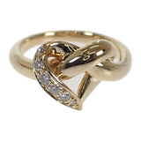 ミキモト MIKIMOTO ハートモチーフ 9号 リング K18イエローゴールド ダイヤモンド レディース【中古】【Aランク】