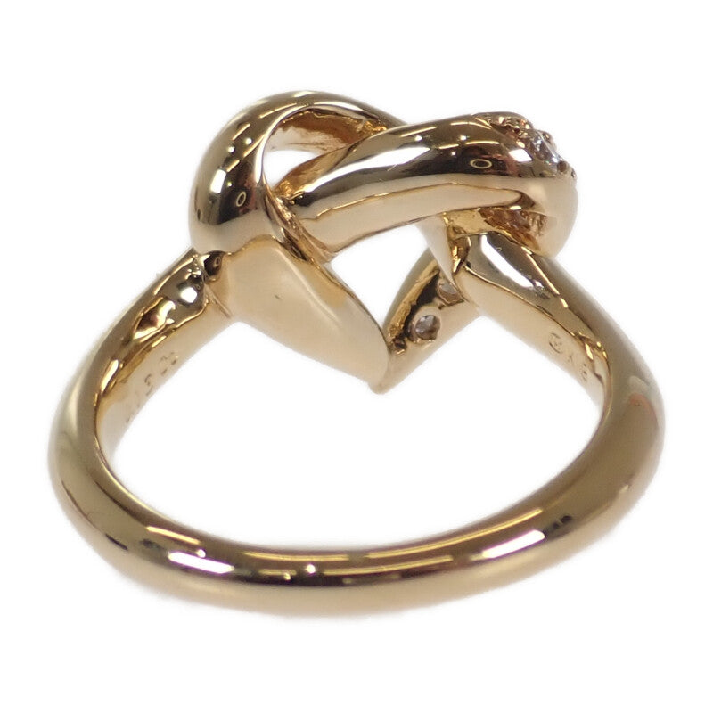 ミキモト MIKIMOTO ハートモチーフ 9号 リング K18イエローゴールド ダイヤモンド レディース【中古】【Aランク】