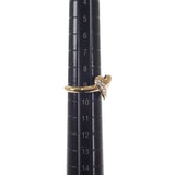 ミキモト MIKIMOTO ハートモチーフ 9号 リング K18イエローゴールド ダイヤモンド レディース【中古】【Aランク】