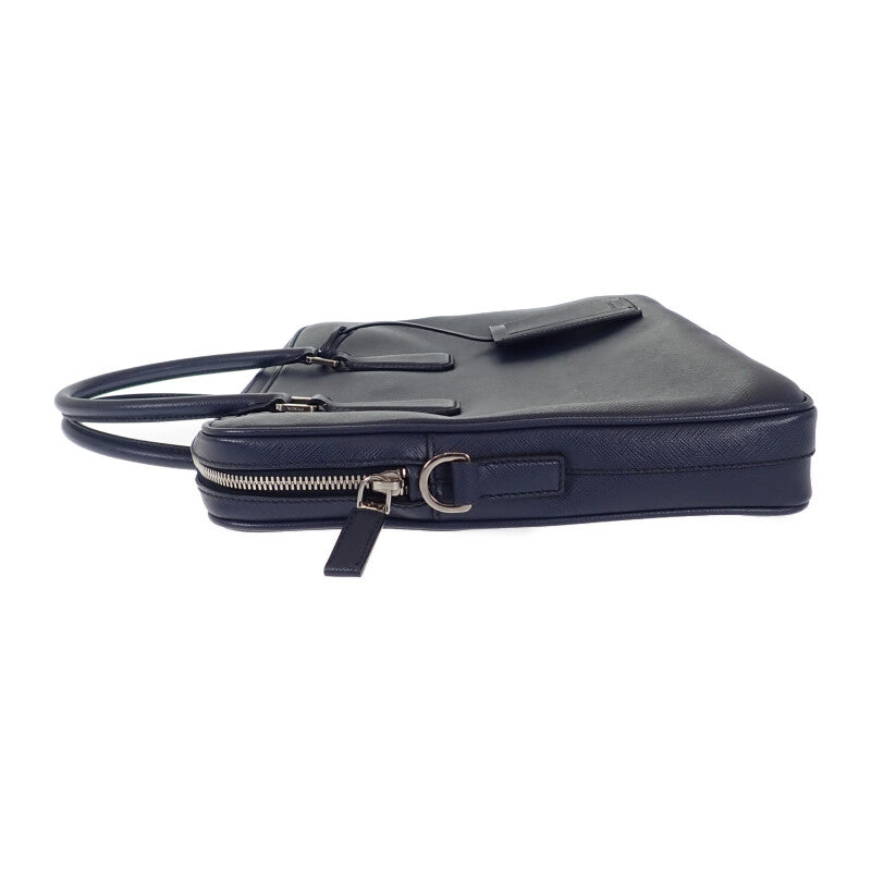 プラダ PRADA ビジネス 2VE3689Z2F0216 ブリーフケース サフィアーノ ネイビー メンズ【中古】【Aランク】