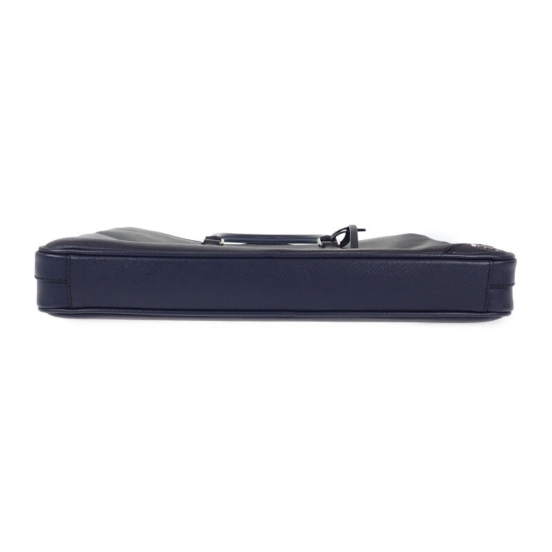 プラダ PRADA ビジネス 2VE3689Z2F0216 ブリーフケース サフィアーノ ネイビー メンズ【中古】【Aランク】