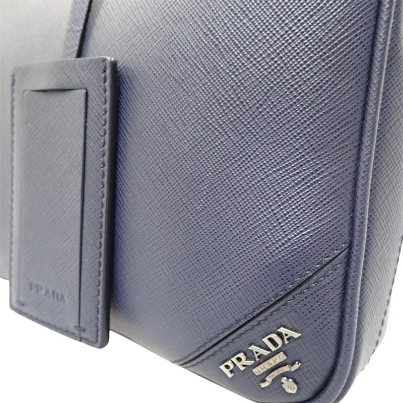 プラダ PRADA ビジネス 2VE3689Z2F0216 ブリーフケース サフィアーノ ネイビー メンズ【中古】【Aランク】