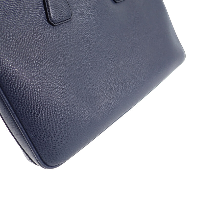 プラダ PRADA ビジネス 2VE3689Z2F0216 ブリーフケース サフィアーノ ネイビー メンズ【中古】【Aランク】