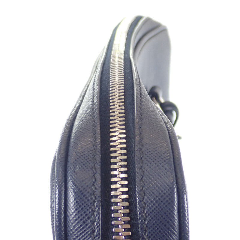 プラダ PRADA ビジネス 2VE3689Z2F0216 ブリーフケース サフィアーノ ネイビー メンズ【中古】【Aランク】