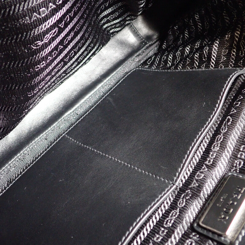 プラダ PRADA ビジネス 2VE3689Z2F0216 ブリーフケース 2WAYバッグ サフィアーノ ネイビー メンズ【中古】【Aランク】