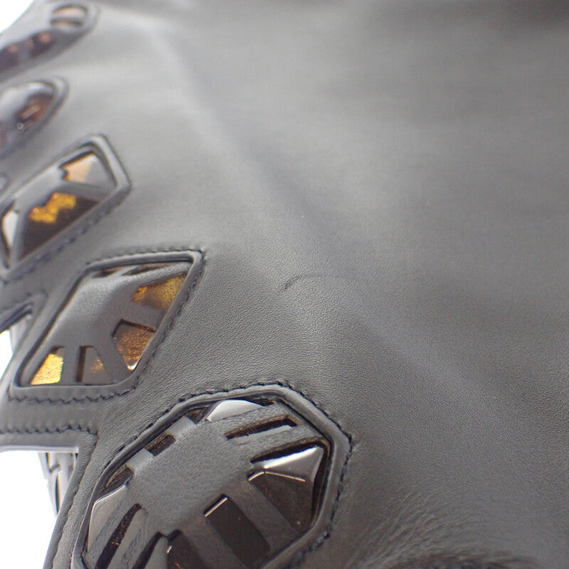 ボッテガヴェネタ BOTTEGA VENETA ループショルダーバッグ ハンドバッグ レザー ブラック レディース【中古】【ABランク】